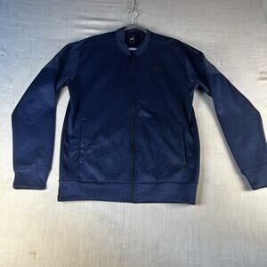 ADIDAS Size M Men’s Blue Front Pocket Sweatshirt FullZip WarmUp Athletic Climawa